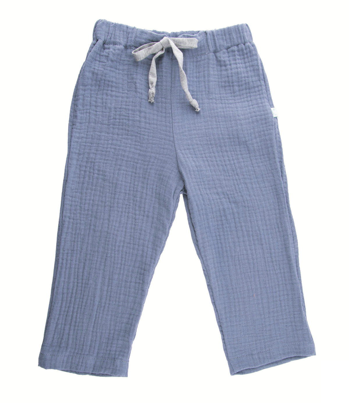 iobio Musselin Lange Sommerhose Graublau mit Tunnelzug