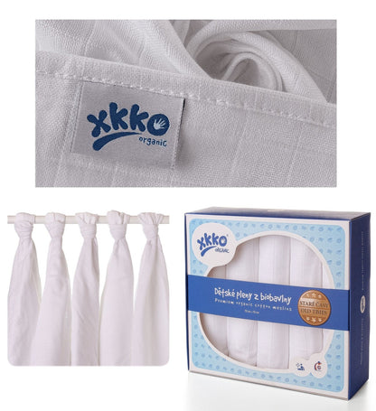 XKKO Bio Baumwolle Mullwindeln 5er Pack 70x70 cm