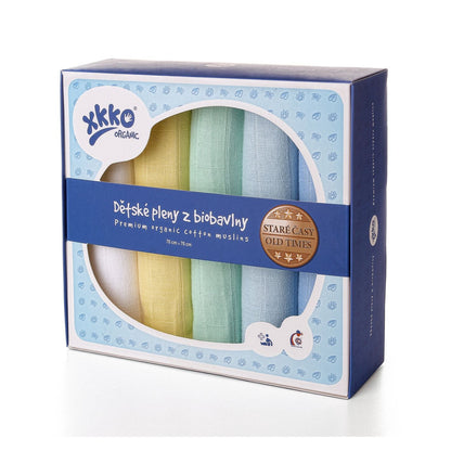 XKKO Bio Baumwolle Mullwindeln 5er Pack 70x70 cm