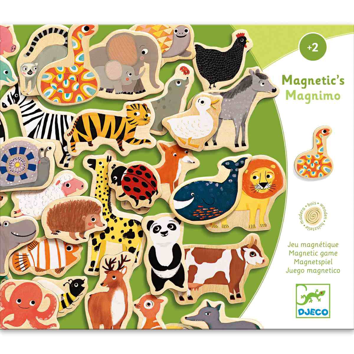 DJECO Magnimo: 36 Holzmagnete Tiere 2J+