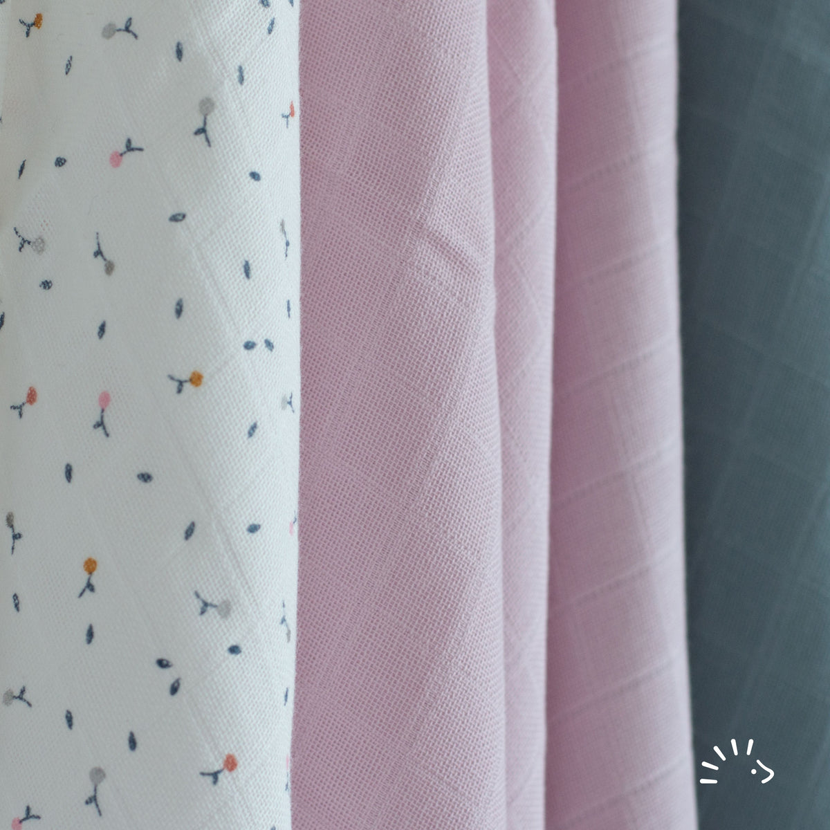 Popolini Mullwindeln 3er Pack 70x70 cm Rose Garden
