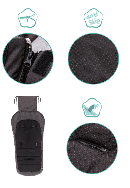 Fillikid Winter Thermo Fußsack K2 Pongee Dunkelgrau Melange