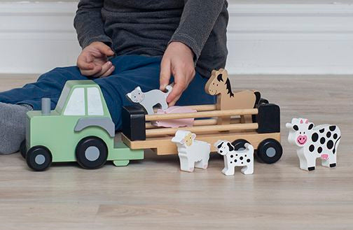 Jabadabado Bunter Traktor mir Anhänger & Tieren