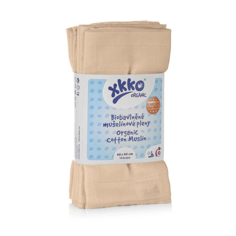 XKKO Bio Baumwolle Mullwindeln 10er Pack 40x40 cm