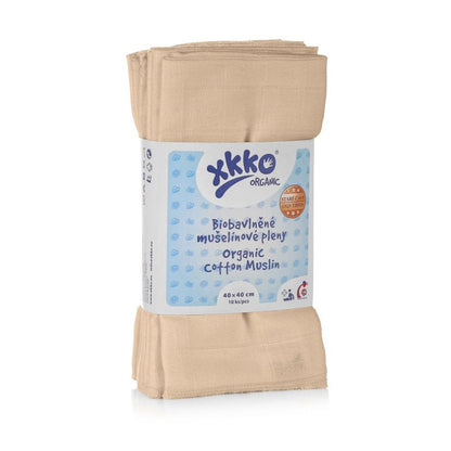 XKKO Bio Baumwolle Mullwindeln 10er Pack 40x40 cm