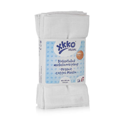 XKKO Bio Baumwolle Mullwindeln 10er Pack 40x40 cm