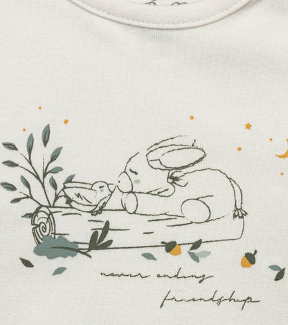 Sterntaler Jersey Baby Shirt Ecru Esel Grün Detail
