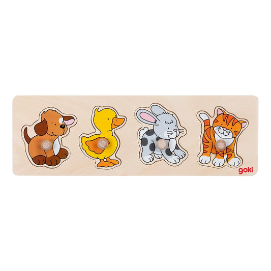 Goki 4er Steckpuzzle Haustiere 1+