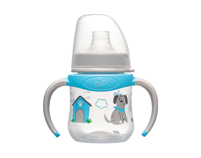 Nip Kinder Trinkflasche Cup 150ml PP mit Griffen & 6m+ Silikon Tülle