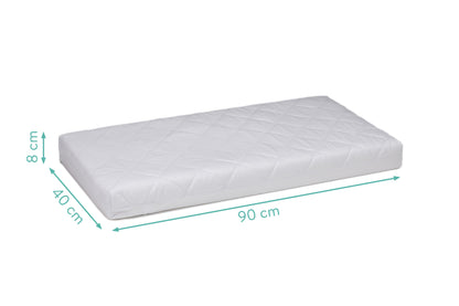 fillikid Beistellbett Matratze Cocon weiß 90x40 cm - 8cm Dick