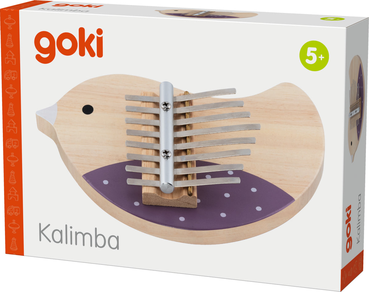 Goki Musikinstrument Kinder Kalimba Vogel Lila 5J+ mit Verpackung