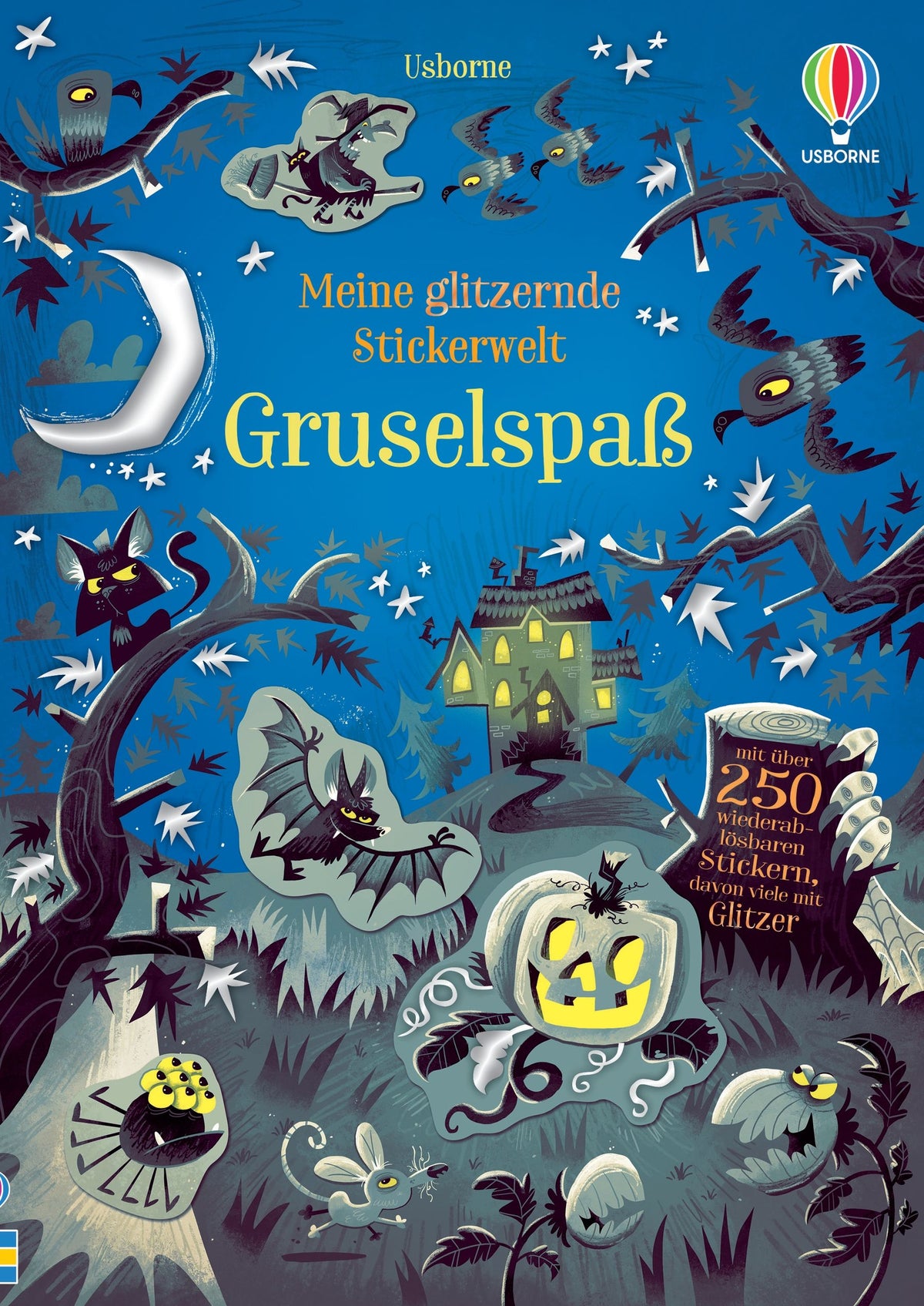Usborne Kinder Stickerbuch Glitzer: Gruselspaß
