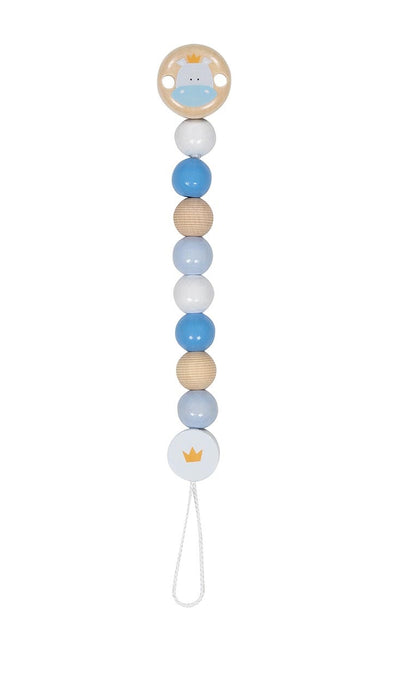goki Baby Schnullerkette mit Holzclip und Drehverschluss-Öse