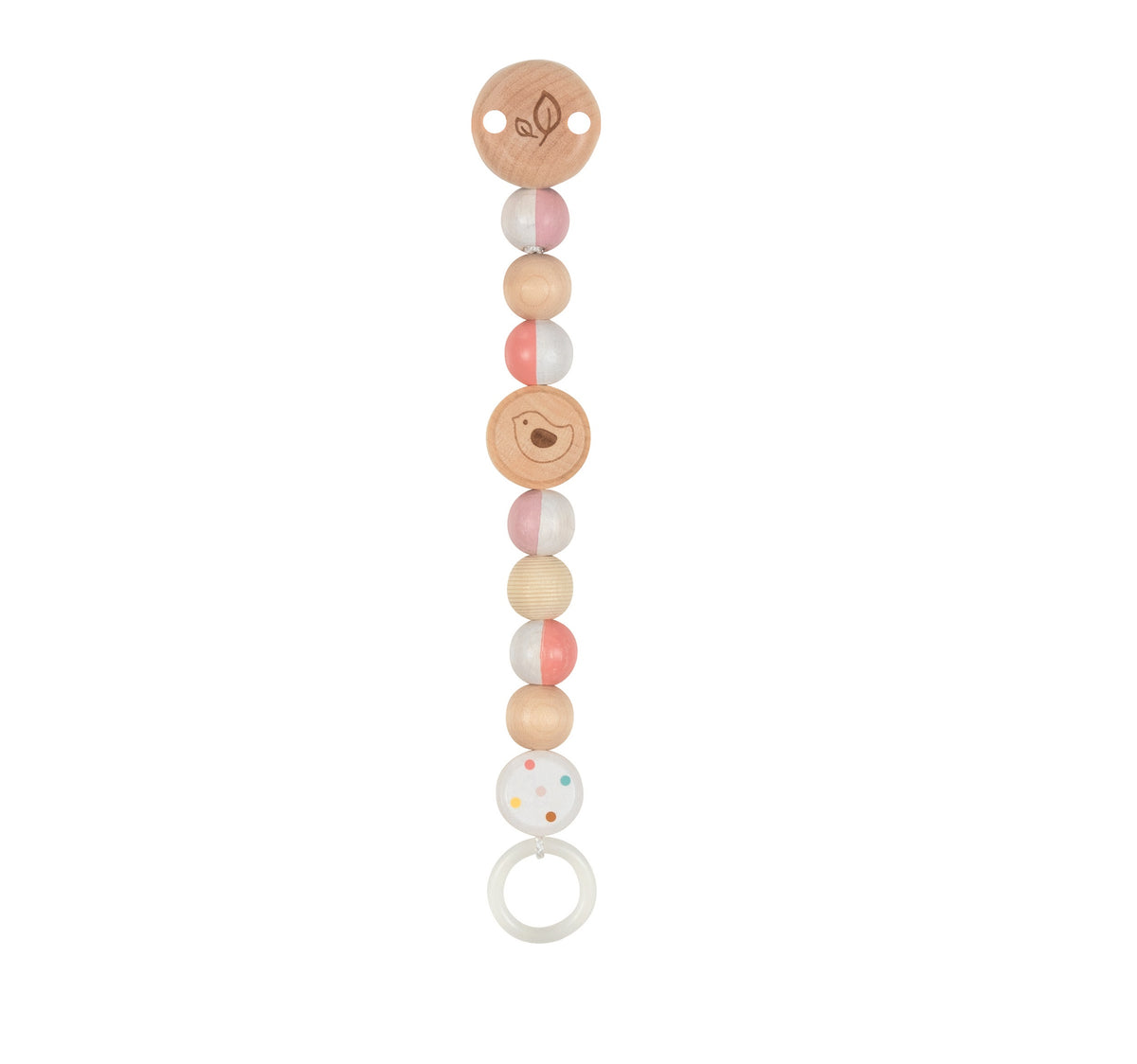 goki Baby Holz Schnullerkette Sternchen blau oder Herz rosa