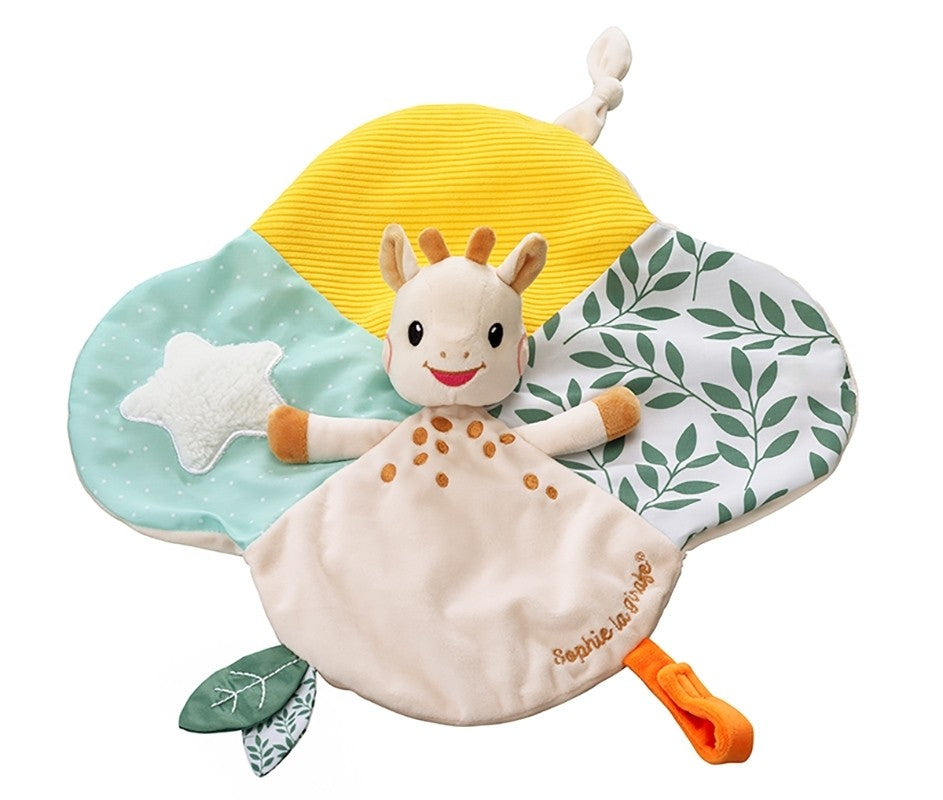 Vulli Sophie la girafe 2er Geburtsset Beißfigur + Schmusetuch m Schnullerband