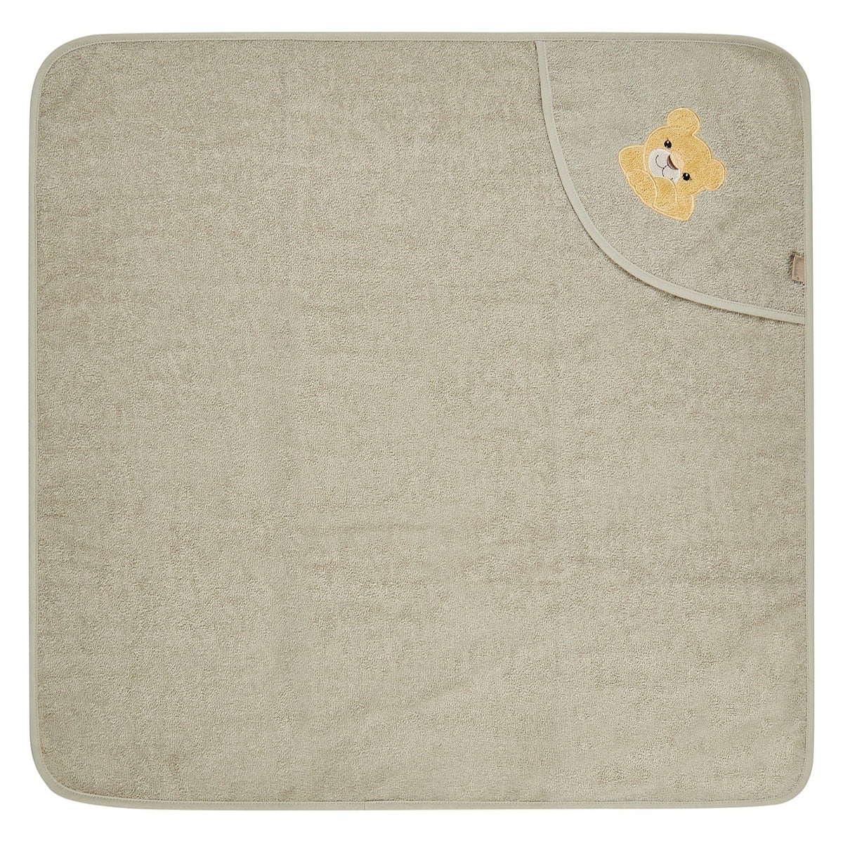 Sterntaler Kapuzenbadetuch khaki mit Löwe Leo 80x80cm