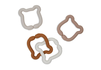 Jollein Baby Änhänger Ringe Silikon - Teddy Bear Bunt