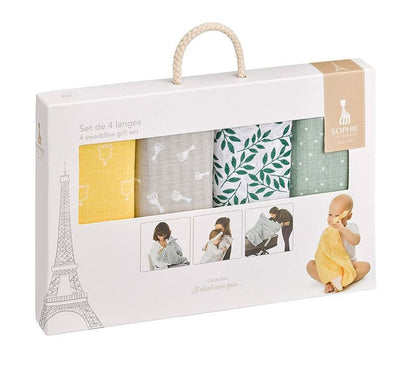 Vulli Geschenkbox Sophie la Girafe 4 Musselin Spucktücher im Set