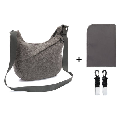 fillikid Teddyplüsch Daybag Wickeltasche grau
