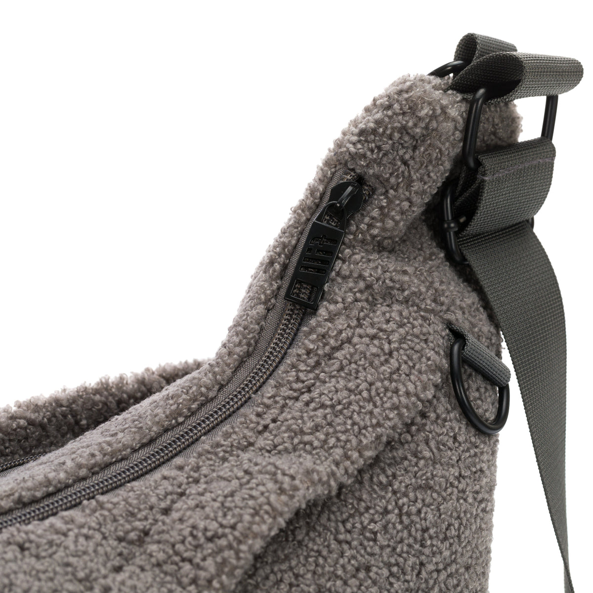 fillikid Teddyplüsch Daybag Wickeltasche grau Detail