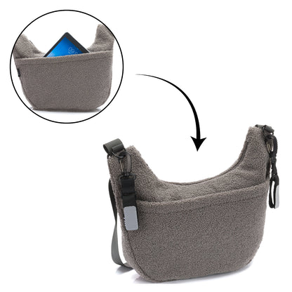 fillikid Teddyplüsch Daybag Wickeltasche grau
