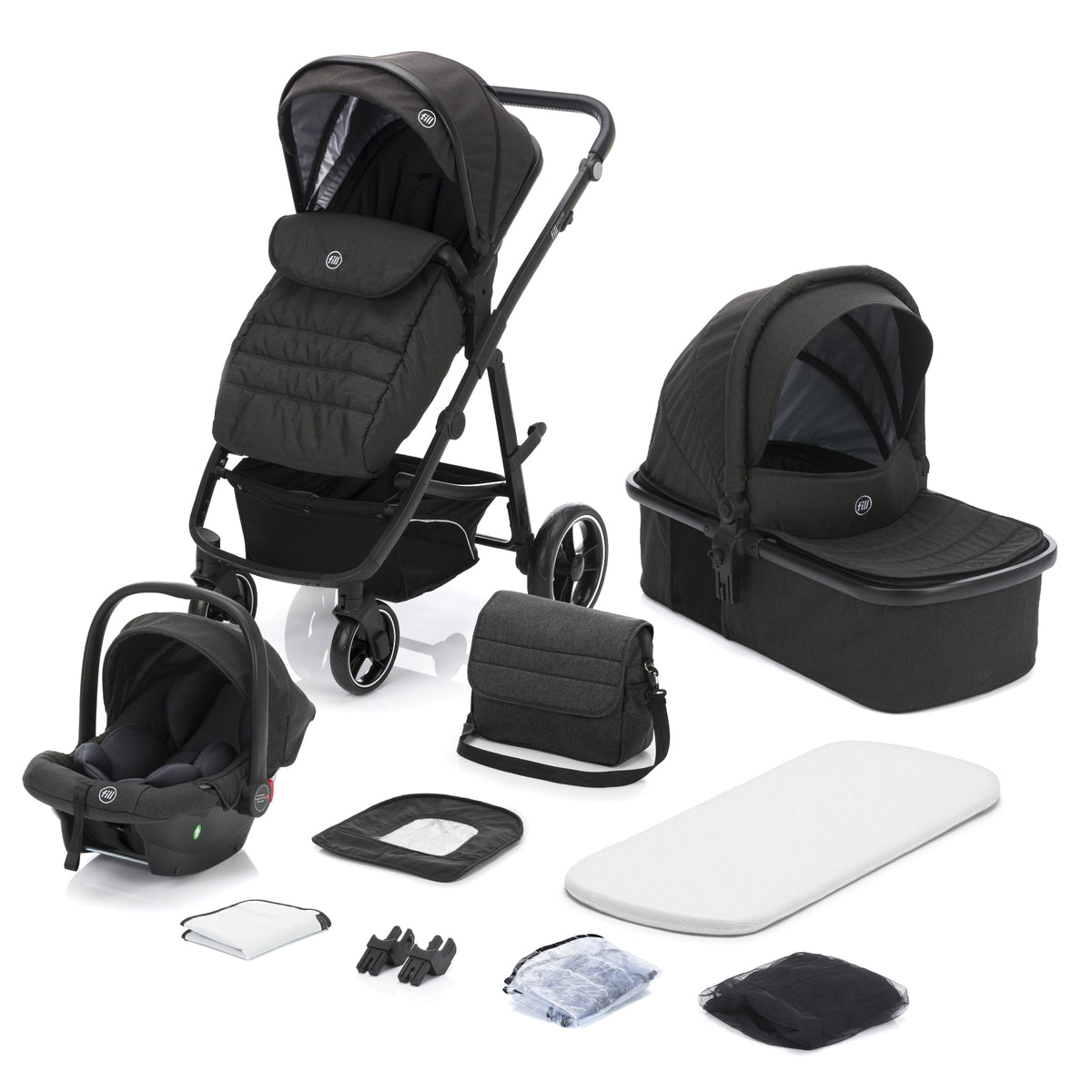 Kinderwagenset Schwarz Jaguar