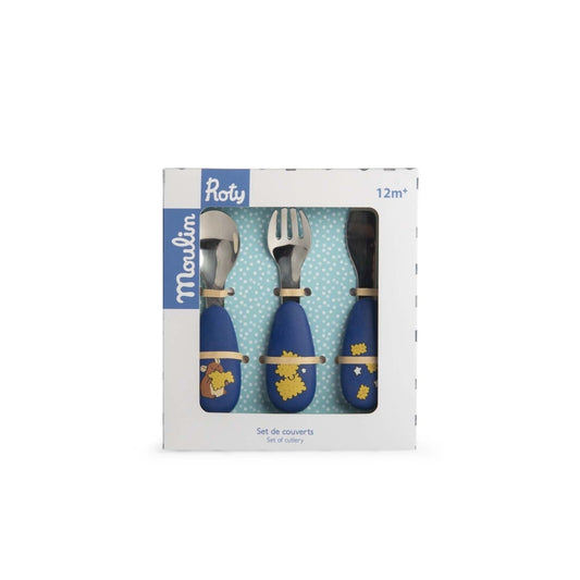 Moulin Roty Puce&Pilou Kinderbesteck Set Hund 3-tlg