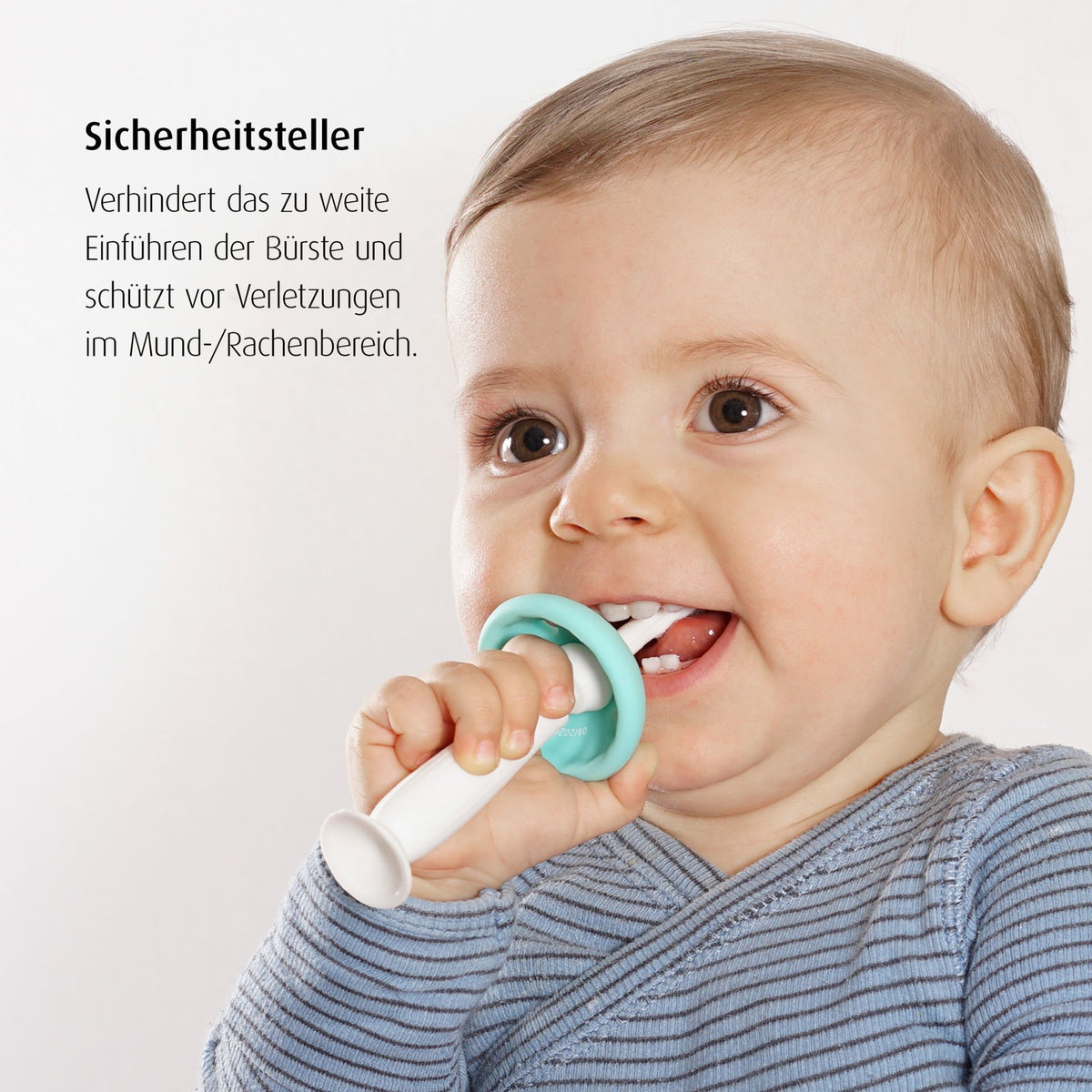 reer BabyCare Zahnputztrainer Phase 1 & 2, Türkis, 0m+