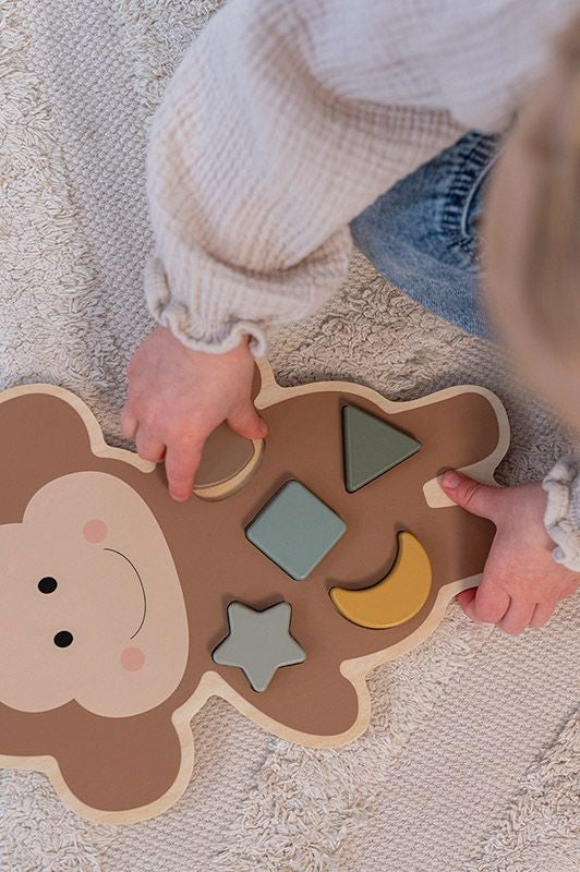 Jabadabado Baby Holzpuzzle Äffchen braun 12m+