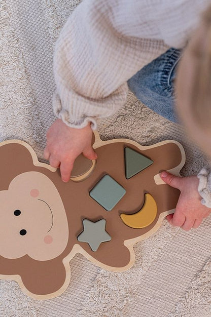 Jabadabado Baby Holzpuzzle Äffchen braun 12m+
