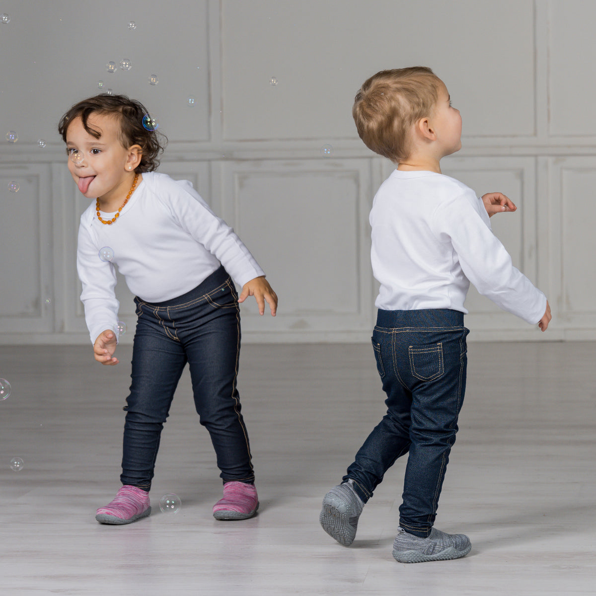 Schnizler Baby Sweat-Hose in Jeans-Optik