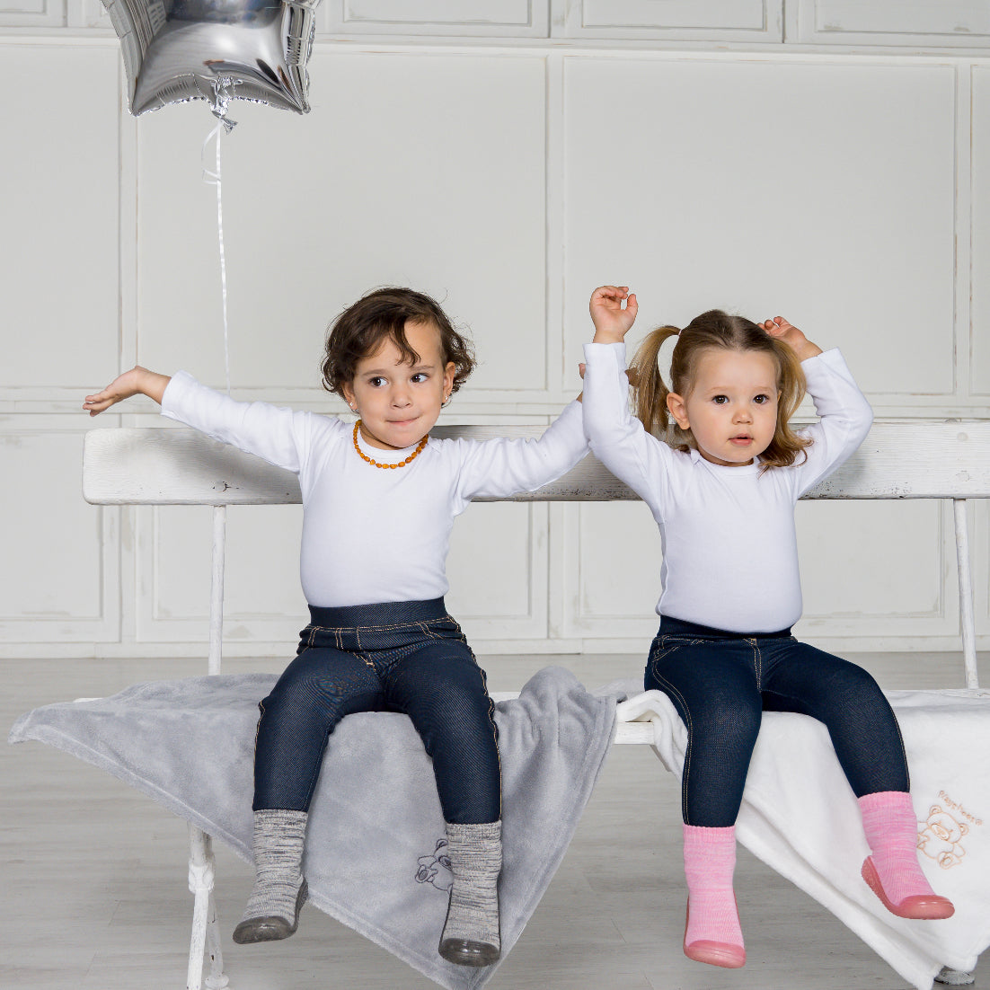 Schnizler Baby Sweat-Hose in Jeans-Optik