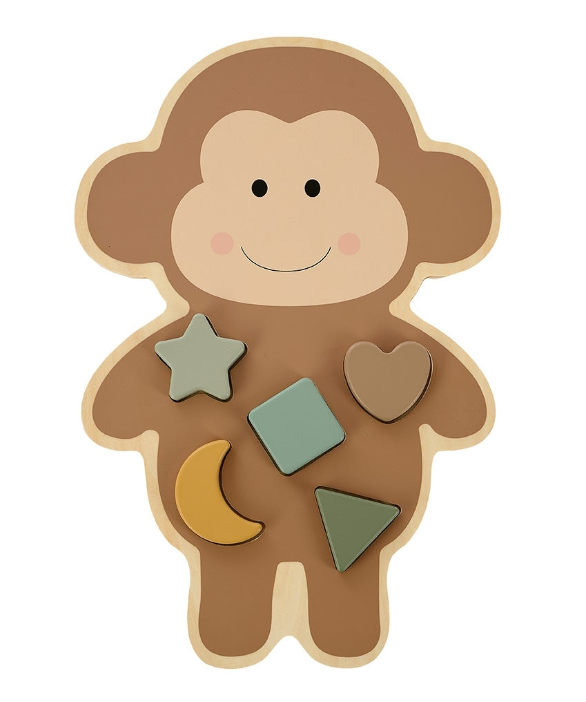 Jabadabado Baby Holzpuzzle Äffchen braun 12m+