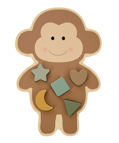 Jabadabado Baby Holzpuzzle Äffchen braun 12m+