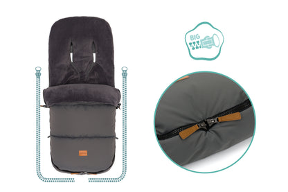 Fillikid Kinderwagen Winter Fußsack Kinley Grau