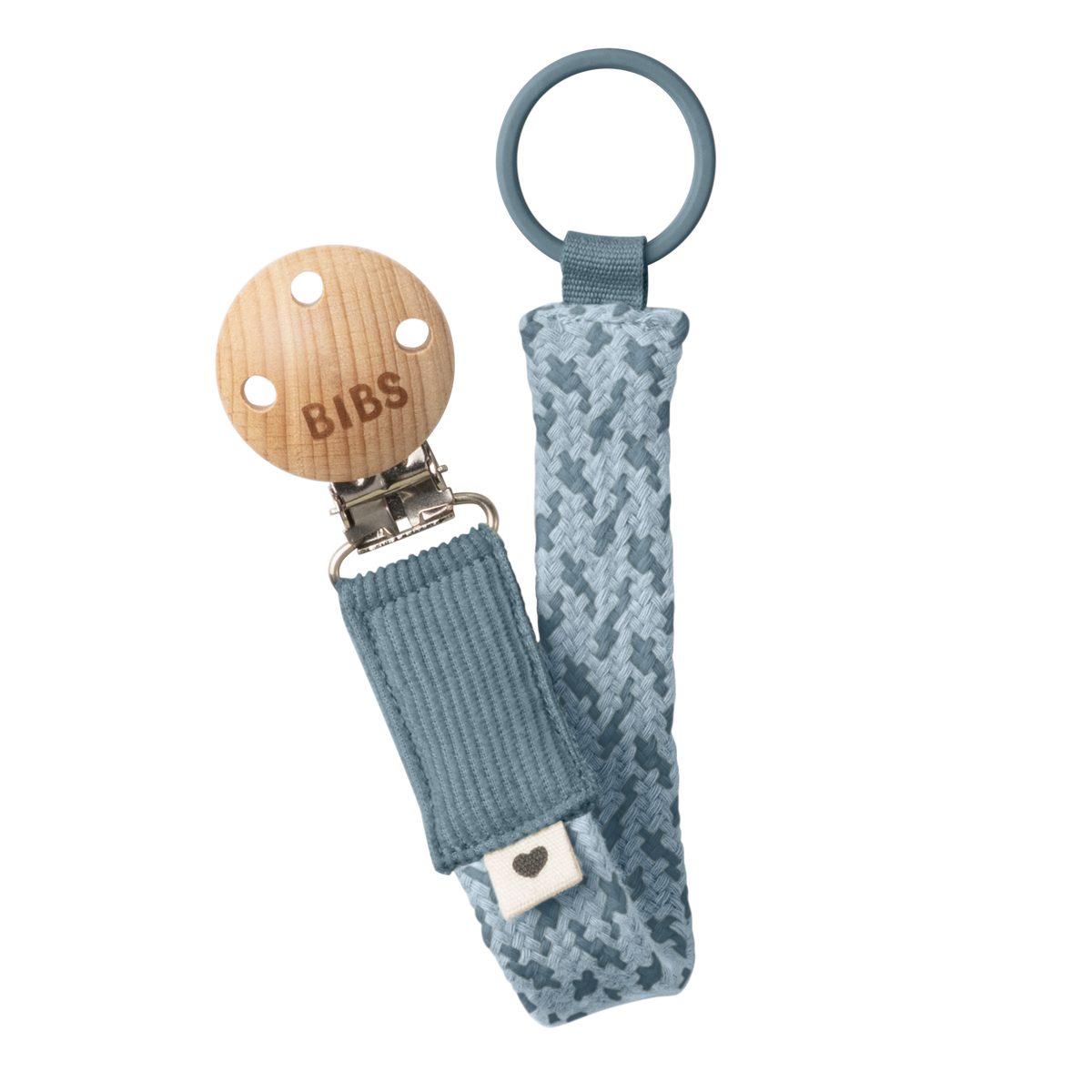 Bibs Baby Paci Braid Schnullerband mit Holzclip für alle Schnuller geeignet