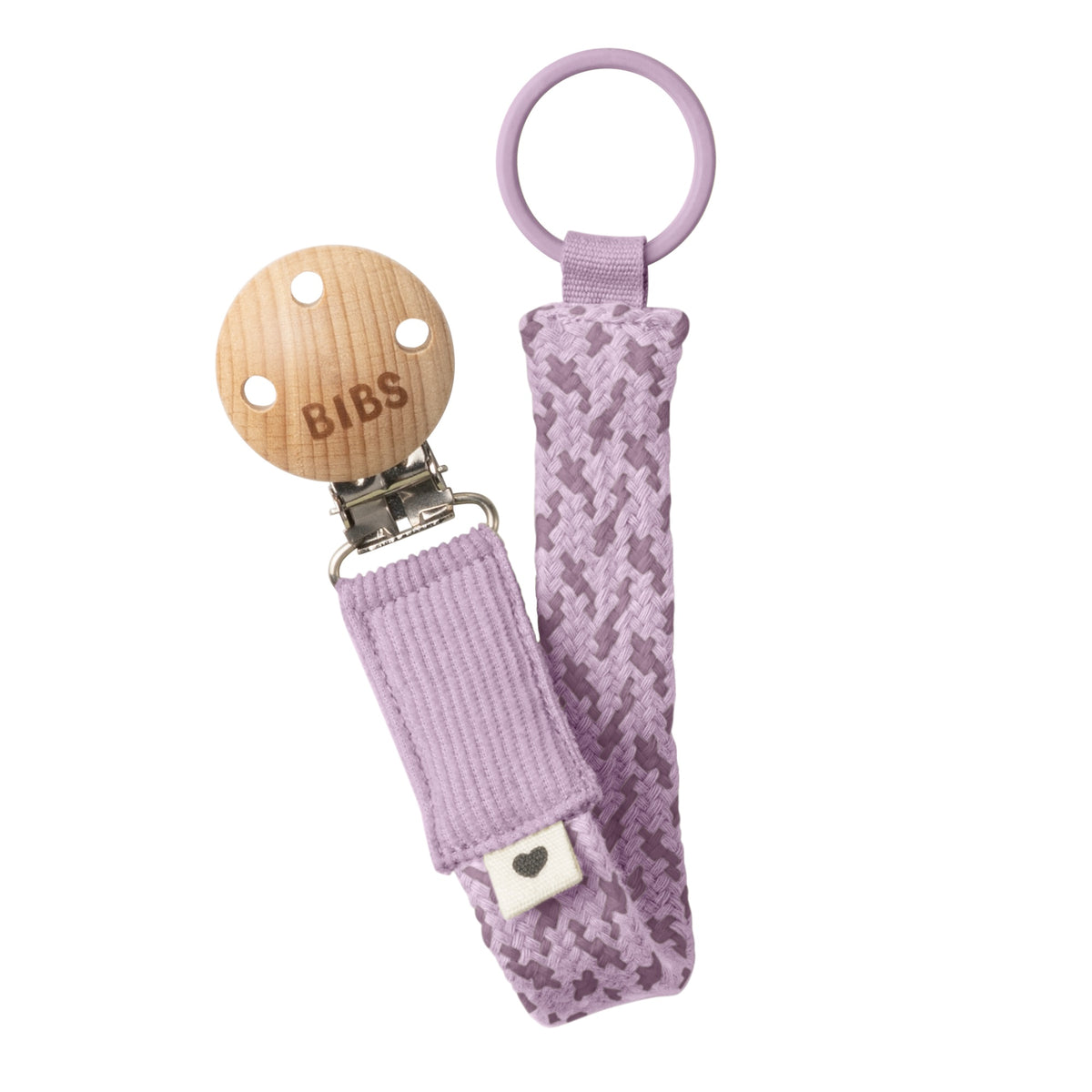 Bibs Baby Paci Braid Schnullerband mit Holzclip für alle Schnuller geeignet
