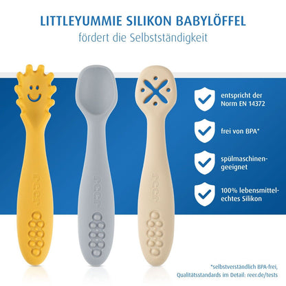 reer Little Yummie Silikon Babylöffel 3er Set geeignet ab 6 Monaten