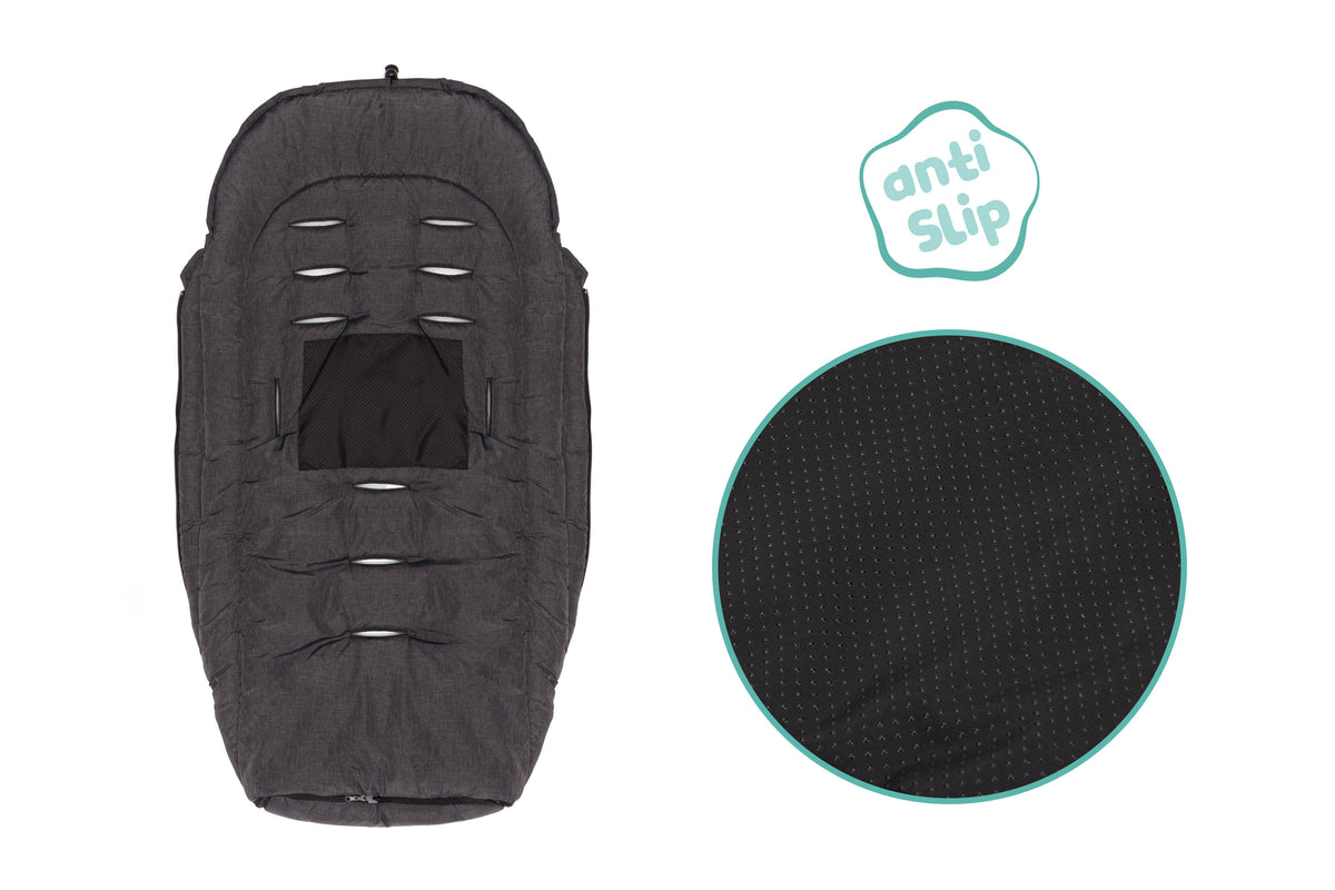 Fillikid Kinderwagen Winter Fußsack Peak Melange Dunkelgrau