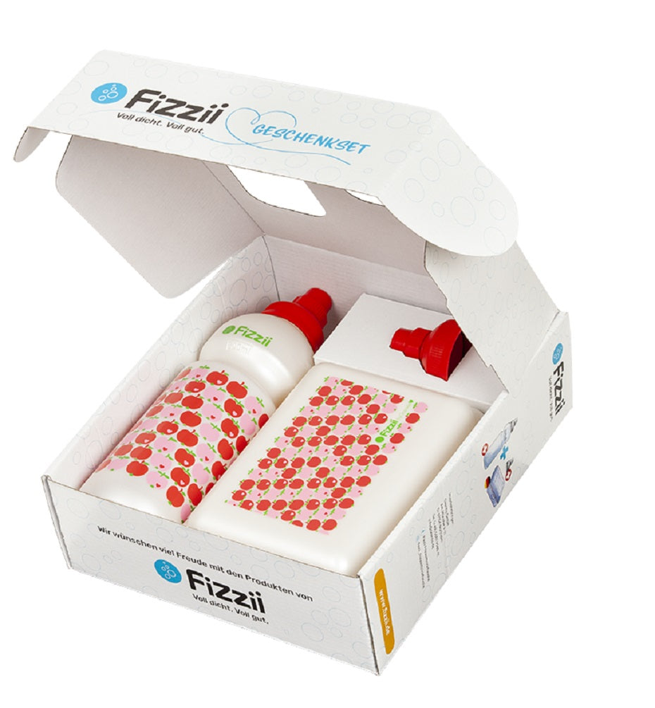 Fizzii Geschenkset Pausenbox & Trinkflasche mit Ersatzdeckel