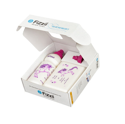 Fizzii Geschenkset Pausenbox & Trinkflasche mit Ersatzdeckel