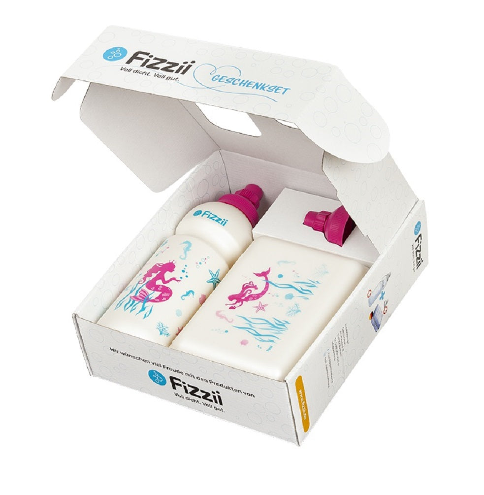 Fizzii Geschenkset Pausenbox & Trinkflasche mit Ersatzdeckel