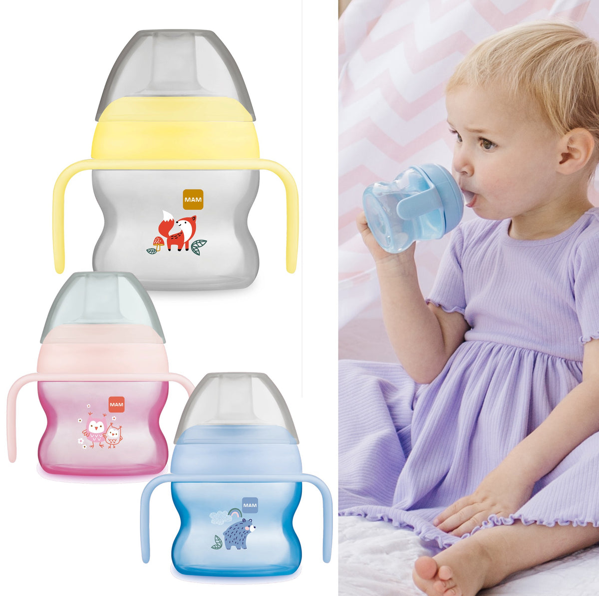 MAM Starter Cup Trinklernflasche Kinderflasche 150ml 4m+ mit Griffen
