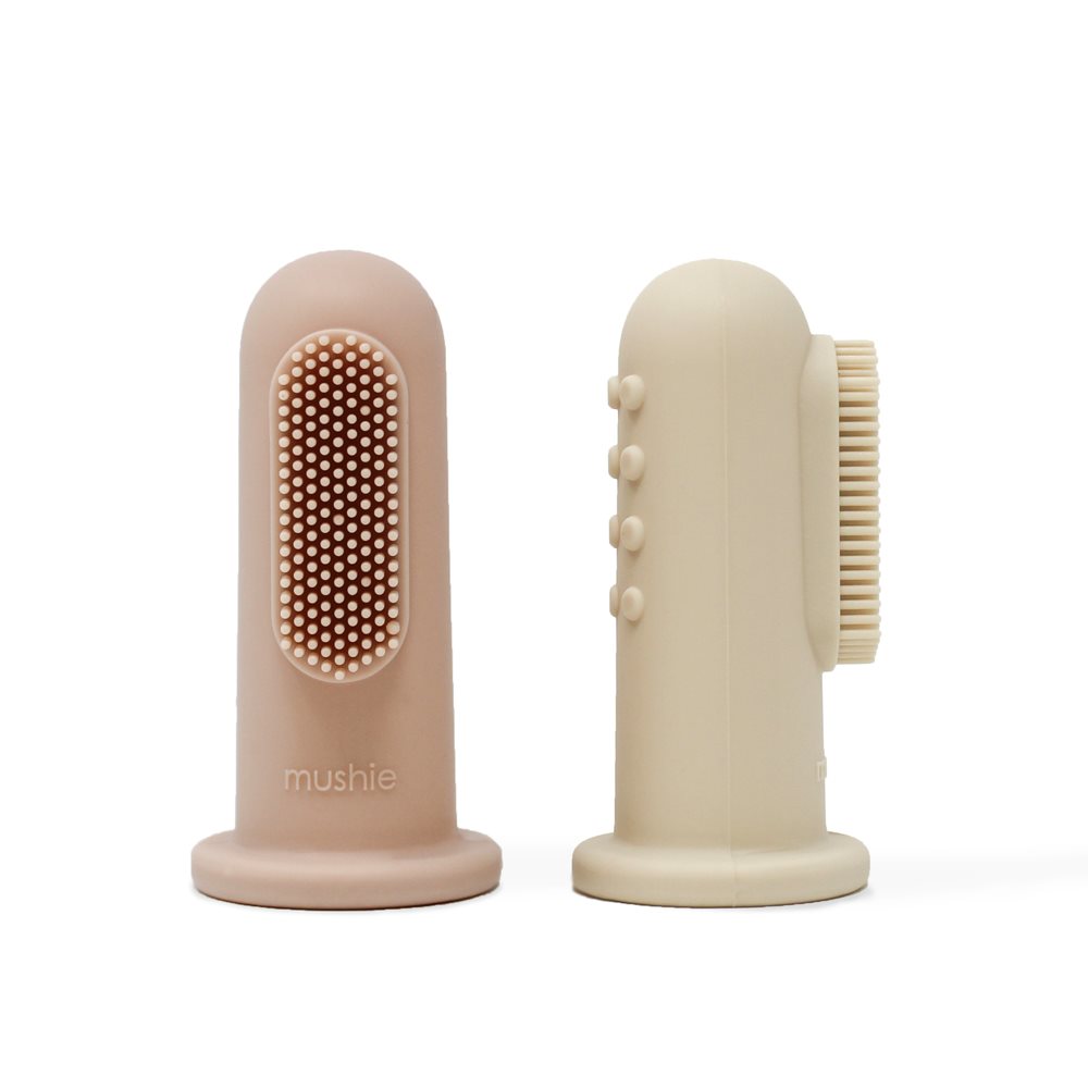 mushie Zahnpflege Fingerling 2er Set Silikon