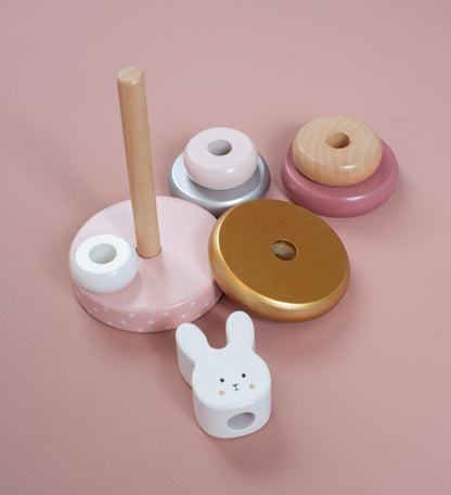 Jabadabado Stapelringe Turm Hase Gold Rosa