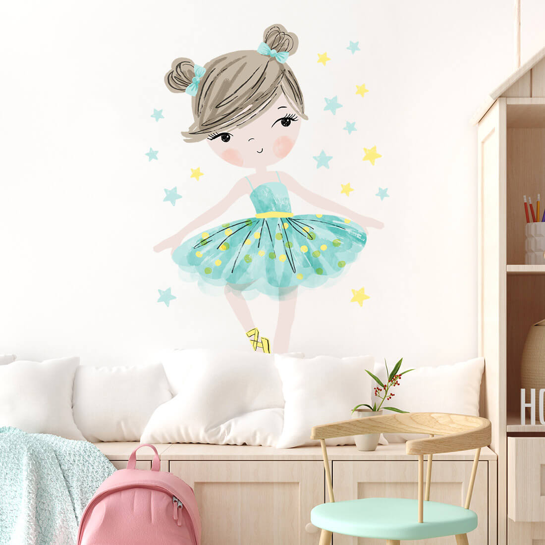 Pastelowe Love Wandaufkleber Sticker Set Ballerina