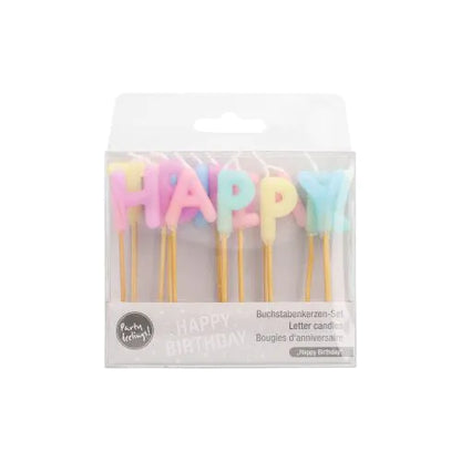 Bunte Happy Birthday Kuchen Kerzen (13 St/Pack)