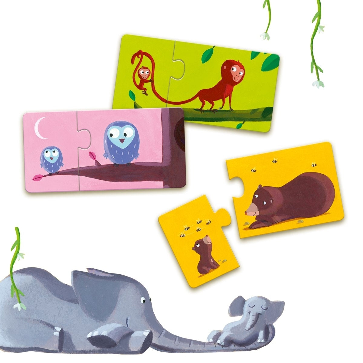 Djeco Duo Puzzle Mami & Kind 2J+