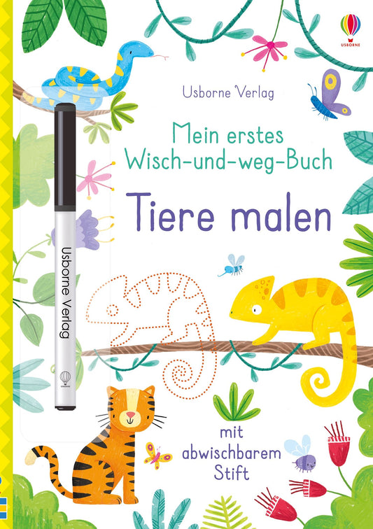 Usborne Baby Wisch und Weg Buch Tiere Malen 3J+