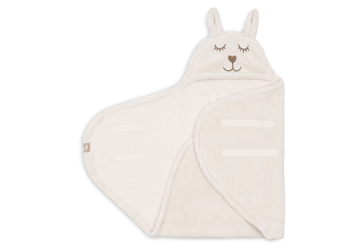 Jollein Wickeldecke Einschlagdecke Bunny Cloudy Rib Oatmeal